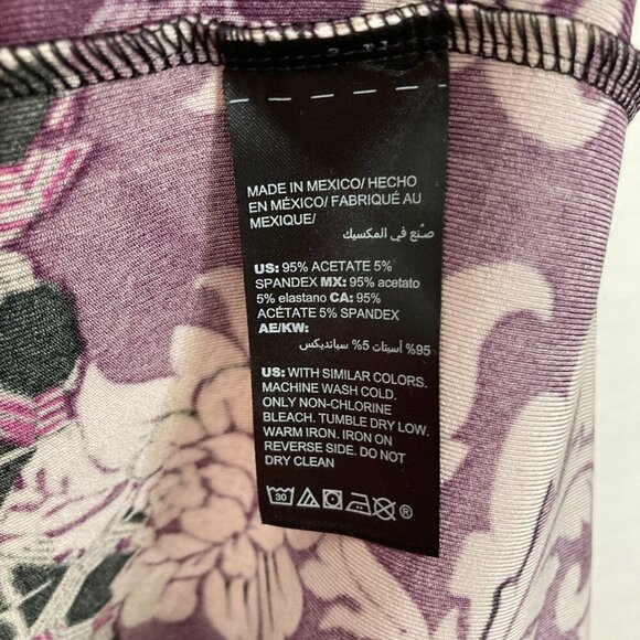 Chico's Travelers Purple Floral Abstract Slinky Knit Zip Back Dress size 12/14 - Picture 7 of 11